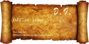Dúzs Irma névjegykártya